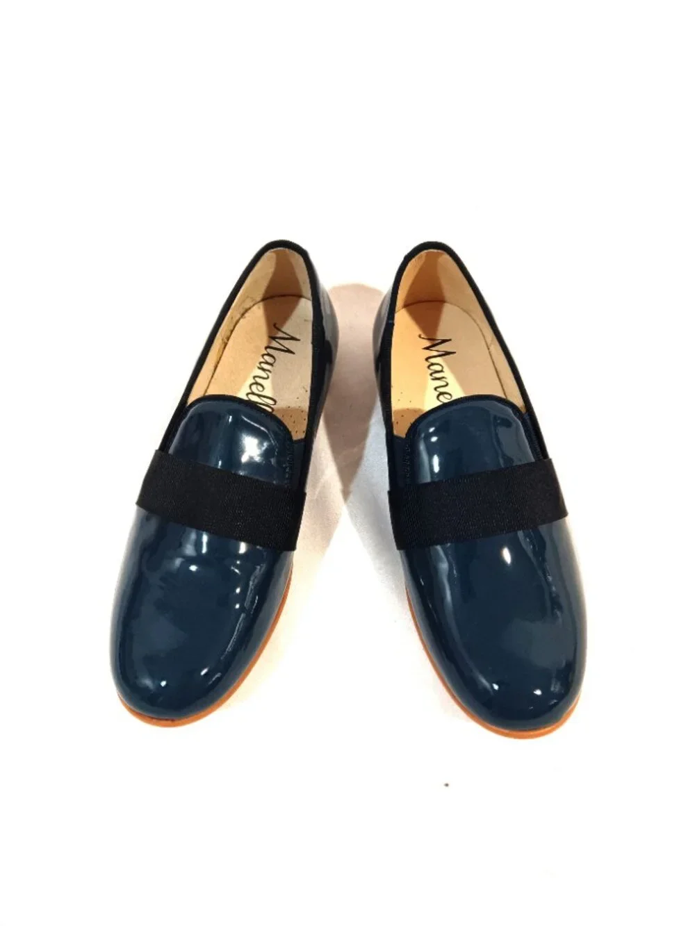 Manelli Girls Shoes Size 11.5 USA 29 EU New Loafers Slip On Flats Navy Blue Colo